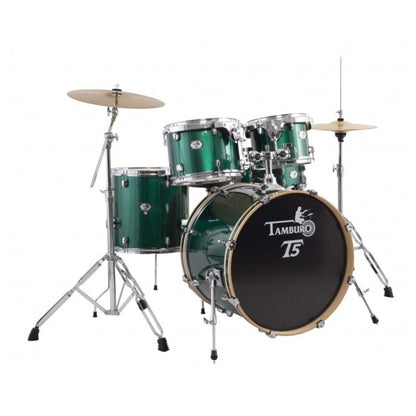 Tamburo Acoustic Drum Kits GREEN SPARKLE Tamburo T5 Master 5 Piece Acoustic Drums Kit