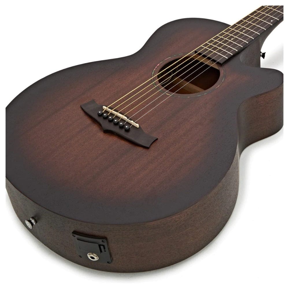 tanglewood electro acoustic guitars whiskey barrel burst satin tanglewood crossroads series twcr sfce superfolk cutaway electro acoustic guitar 
