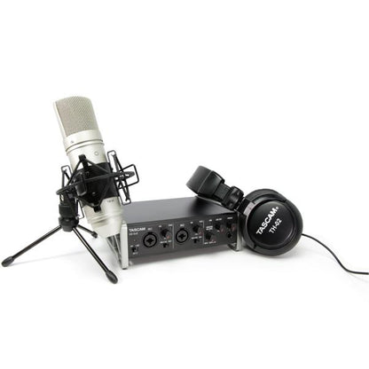 tascam audio interfaces tascam us 2x2 trackpack 2-in-2-out usb audio interface recording package