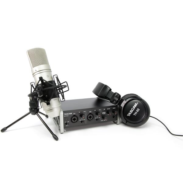 tascam audio interfaces tascam us 2x2 trackpack 2-in-2-out usb audio interface recording package