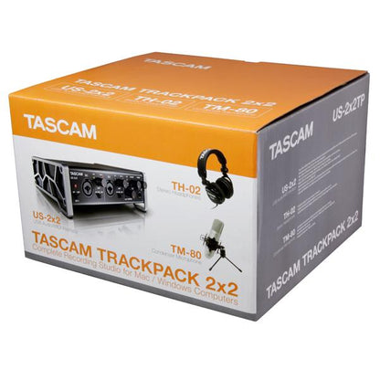 tascam audio interfaces tascam us 2x2 trackpack 2-in-2-out usb audio interface recording package
