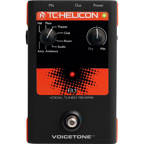 TC Helicon Effect Pedals TC Helicon VoiceTone Single R1 Vocal Tuned Reverb