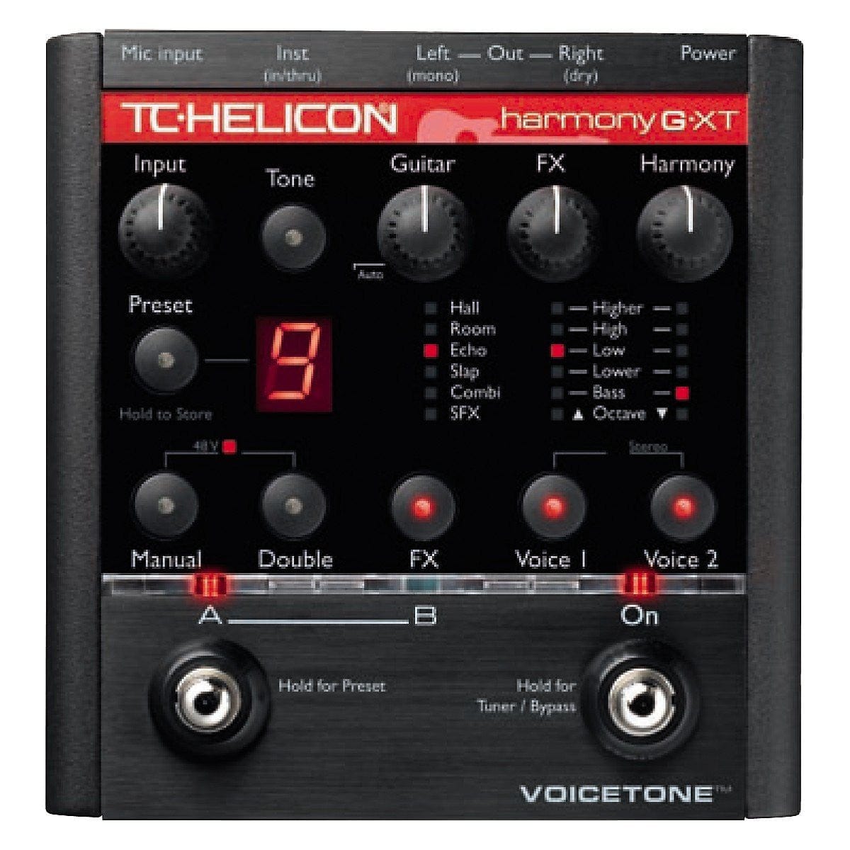 tc helicon voice processors tc-helicon voicetone harmony-g xt vocal effects processor