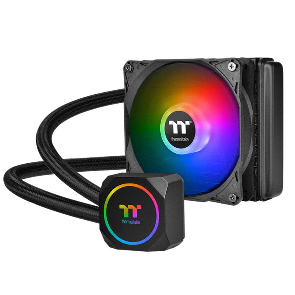 thermaltake liquid cooling systems th120 120mm thermaltake th argb sync all in one liquid cooler- black      