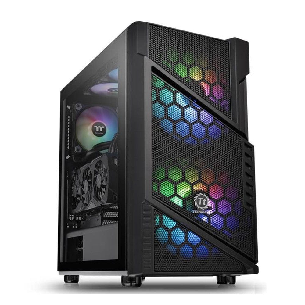 thermaltake pc cabinets thermaltake commander c 31 dual 200mm argb fans tempered glass atx mid tower computer chassis