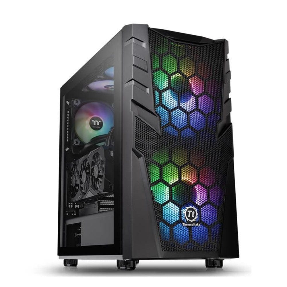 thermaltake pc cabinets thermaltake commander c 32 dual 200mm argb fans tempered glass atx mid tower computer chassis