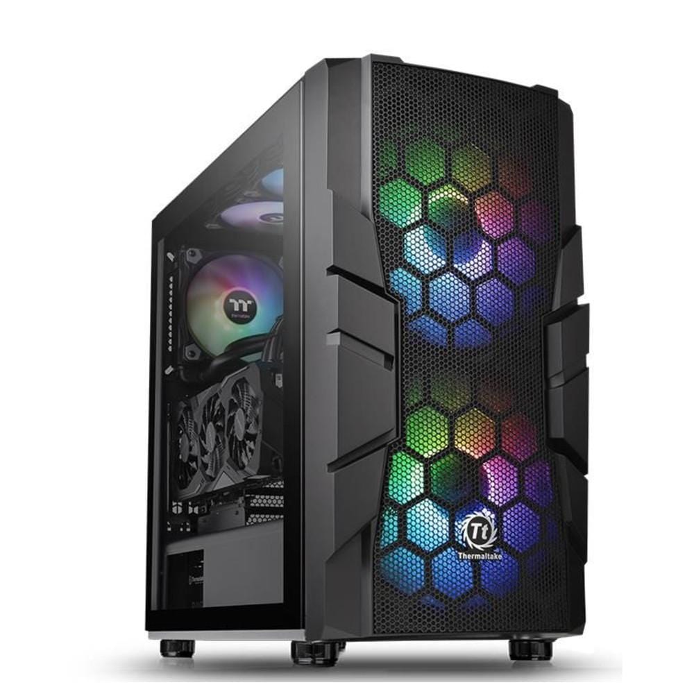 thermaltake pc cabinets thermaltake commander c 33 dual 200mm argb fans tempered glass atx mid tower computer chassis