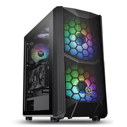 thermaltake pc cabinets thermaltake commander c 35 dual 200mm argb fans tempered glass atx mid tower computer chassis