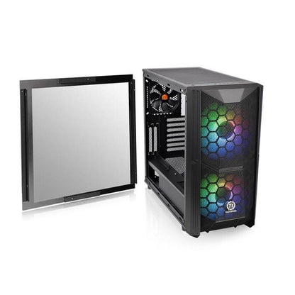 thermaltake pc cabinets thermaltake commander c 35 dual 200mm argb fans tempered glass atx mid tower computer chassis