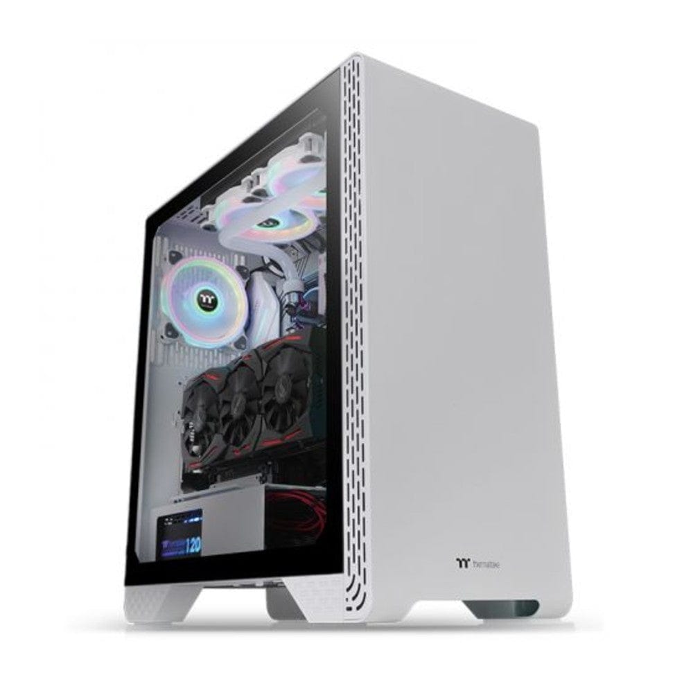 thermaltake pc cabinets thermaltake s300 tempered glass snow edition mid tower computer chassis