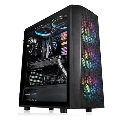 thermaltake pc cabinets thermaltake versa j24 tempered glass argb edition mid tower computer chassis