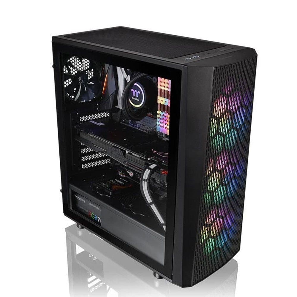 thermaltake pc cabinets thermaltake versa j24 tempered glass argb edition mid tower computer chassis