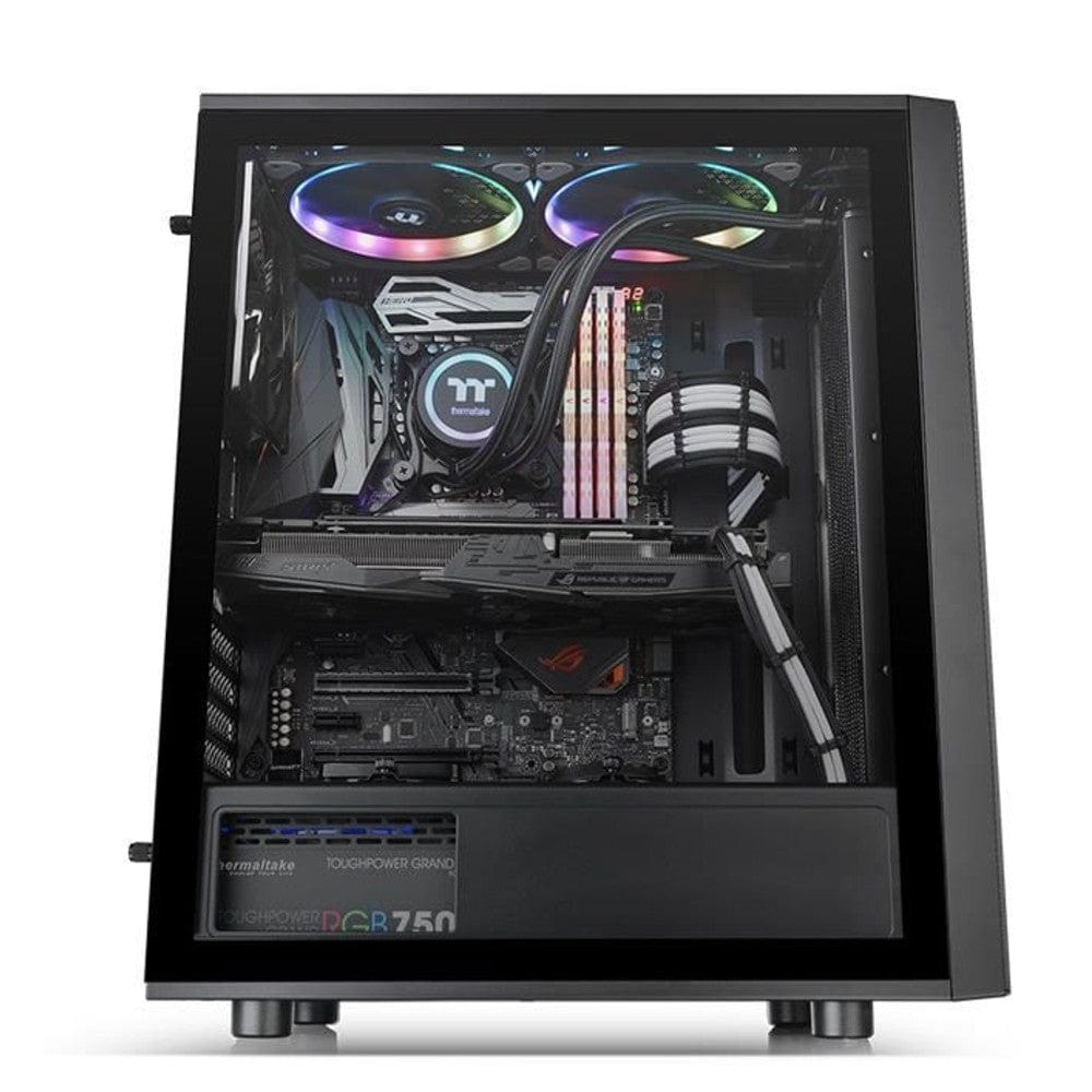 thermaltake pc cabinets thermaltake versa j25 tempered glass rgb edition mid tower computer chassis