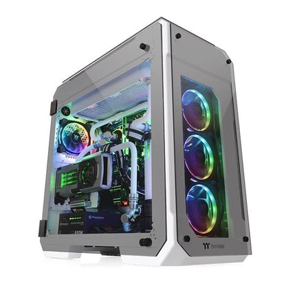 thermaltake pc cabinets thermaltake view 71 tempered glass snow edition full tower computer chassis