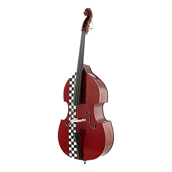 Thomann Double Bass Thomann RCT 3/4 Double Bass - Red with chessboard pattern