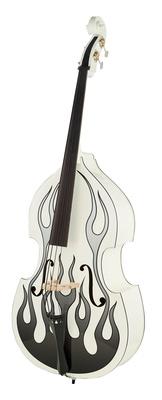 Thomann Double Bass Thomann Rockabilly Slap Flames Bass WH