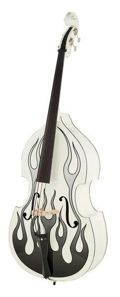 Thomann Double Bass Thomann Rockabilly Slap Flames Bass WH