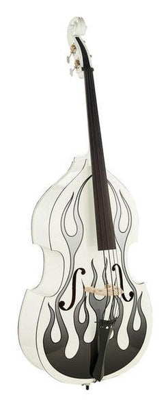 Thomann Double Bass Thomann Rockabilly Slap Flames Bass WH
