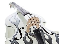 Thomann Double Bass Thomann Rockabilly Slap Flames Bass WH