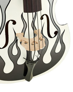 Thomann Double Bass Thomann Rockabilly Slap Flames Bass WH