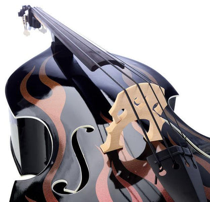 thomann double bass thomann rockabilly sparkle flames r/p