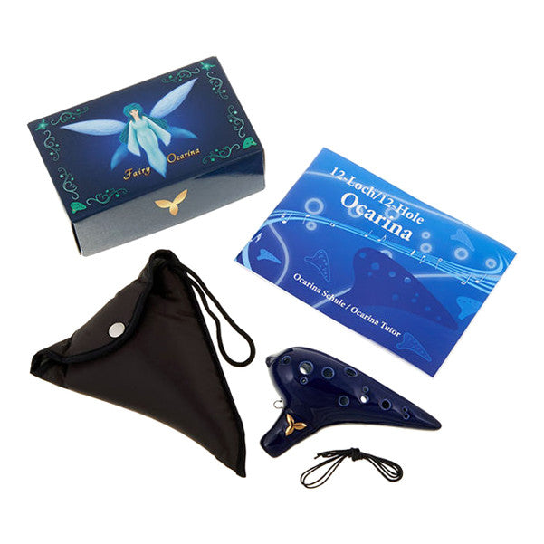 Thomann Ocarinas Thomann AC 12-Hole Zfan Fairy C3 Alto Ocarina - Royal Blue with Golden Symbols