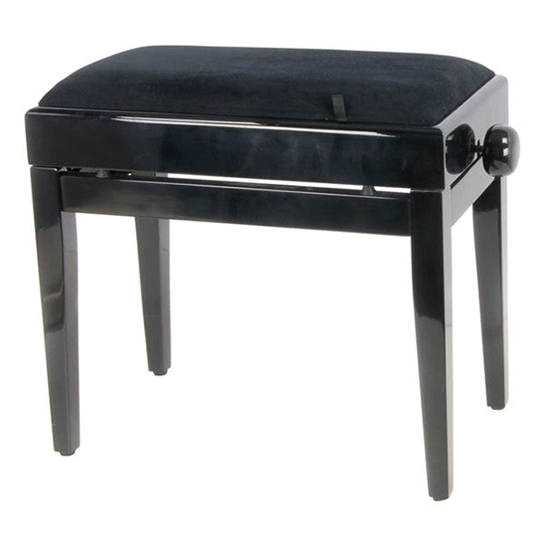 thomann piano benches black polished thomann kb-55 piano bench - black velvet upholstery    #color_black-polished