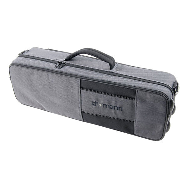 thomann saxophone gigbags, cases & covers thomann straight soprano saxophone light case - grey and black