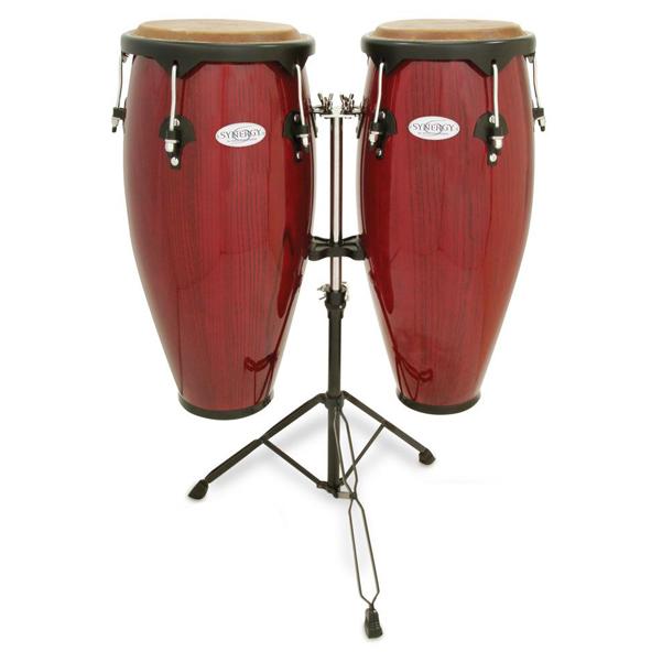 toca congas toca 2300rr synergy series conga set with stand - red