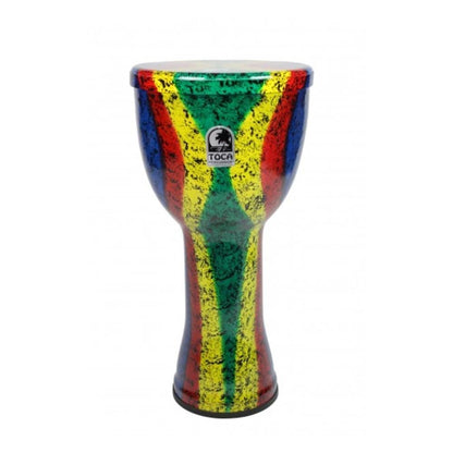 toca djembes 12 inch toca sfdl-rb freestyle lightweight series djembe with bag- rasta    