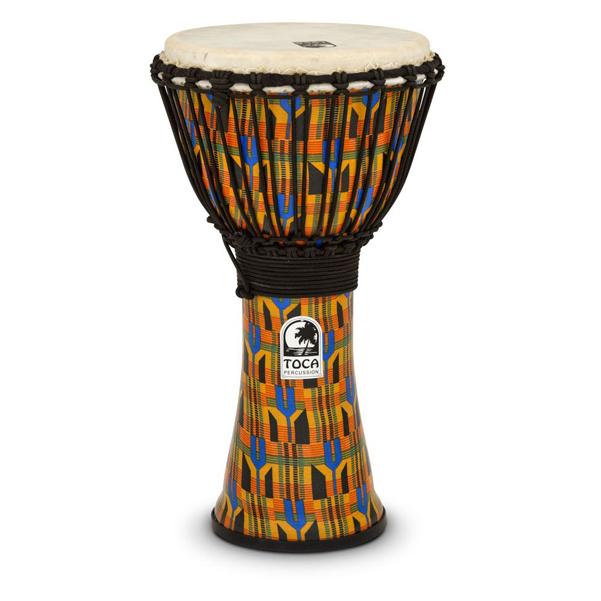 toca djembes toca sfdj-10k freestyle rope tuned 10 inch djembe - kente cloth