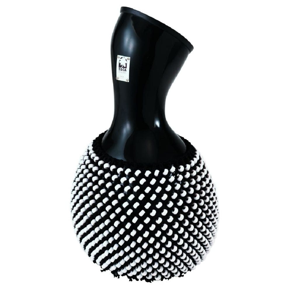 Toca Hand Percussions Black Toca Percussion Fiberglass Shekere With White Beads