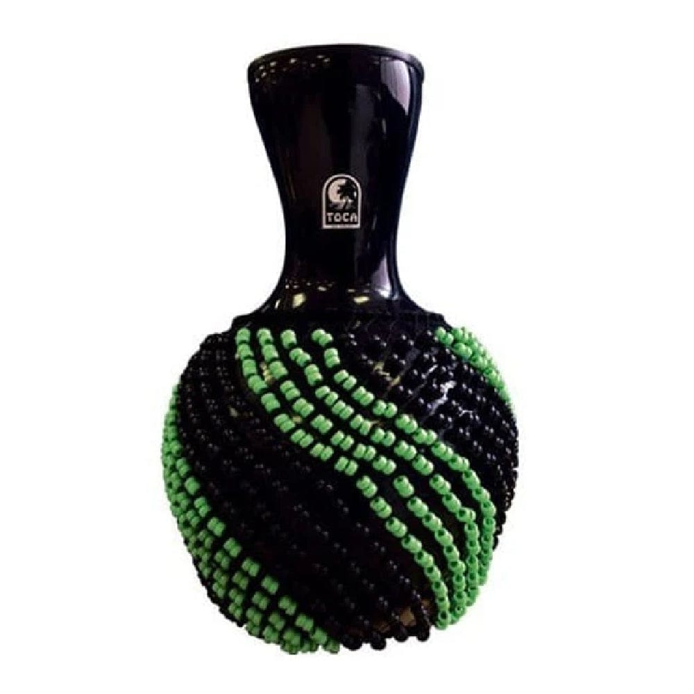toca hand percussions black toca percussion t2152bg pro fiberglass shekere with black and green beads   