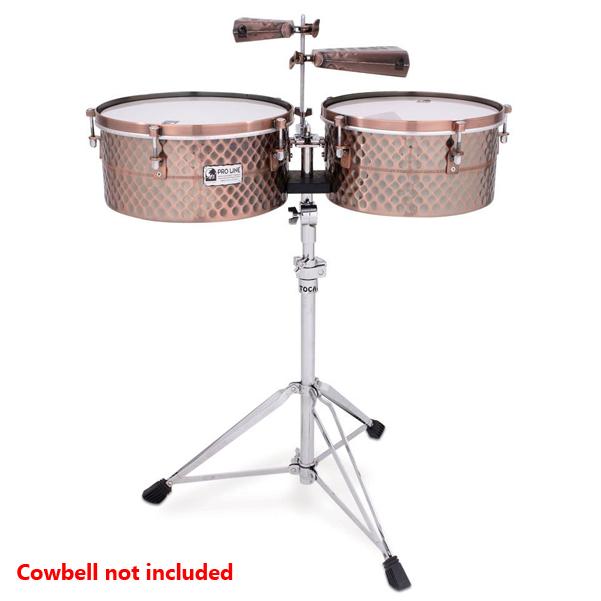 toca timbales toca tpt1415-bc pro line timbale set with stand - black copper