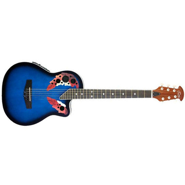 trinity electro acoustic guitars blue trinity orion 1 38inch electro acoustic cutaway guitar    #color_blue
