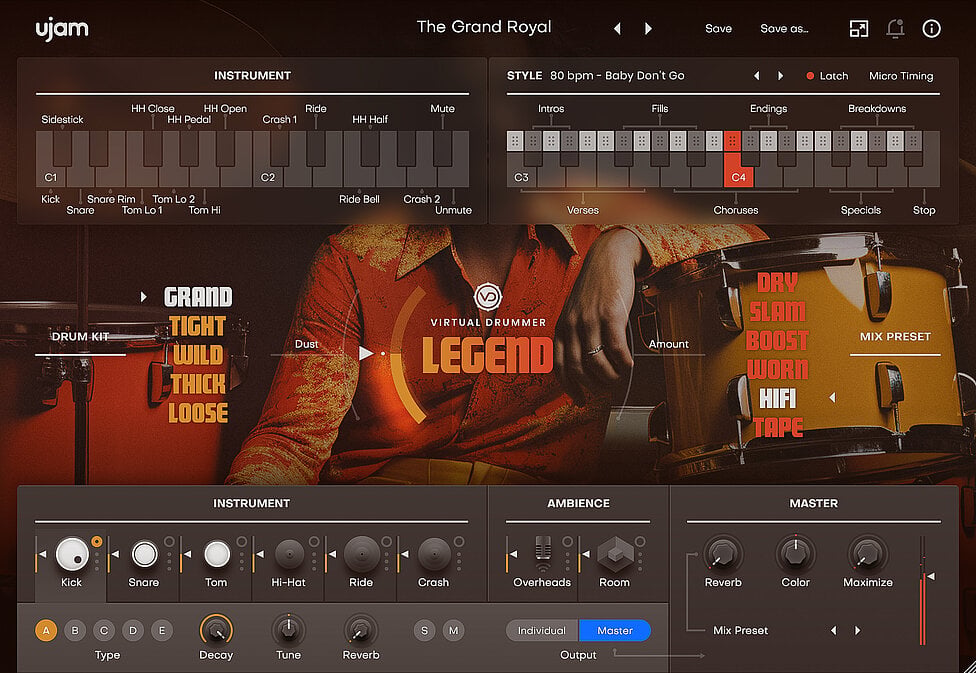 Ujam Virtual Instruments UJAM LEGEND: Drum Machine