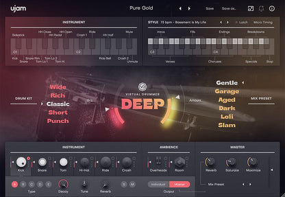 Ujam Virtual Instruments UJAM Virtual Drummer Bundle: Drum Instrument Bundle – Professional Audio Software & Plugin