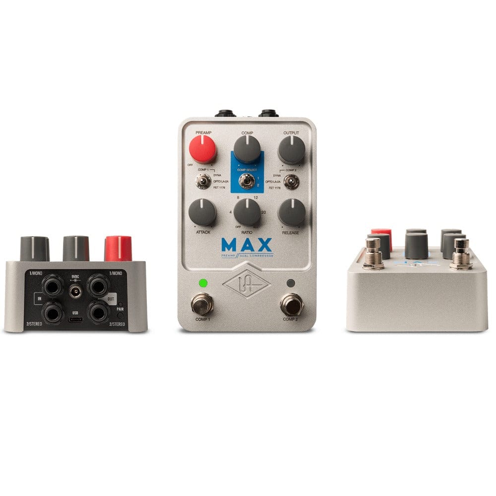universal audio effect pedals universal audio max preamp & dual compressor pedal