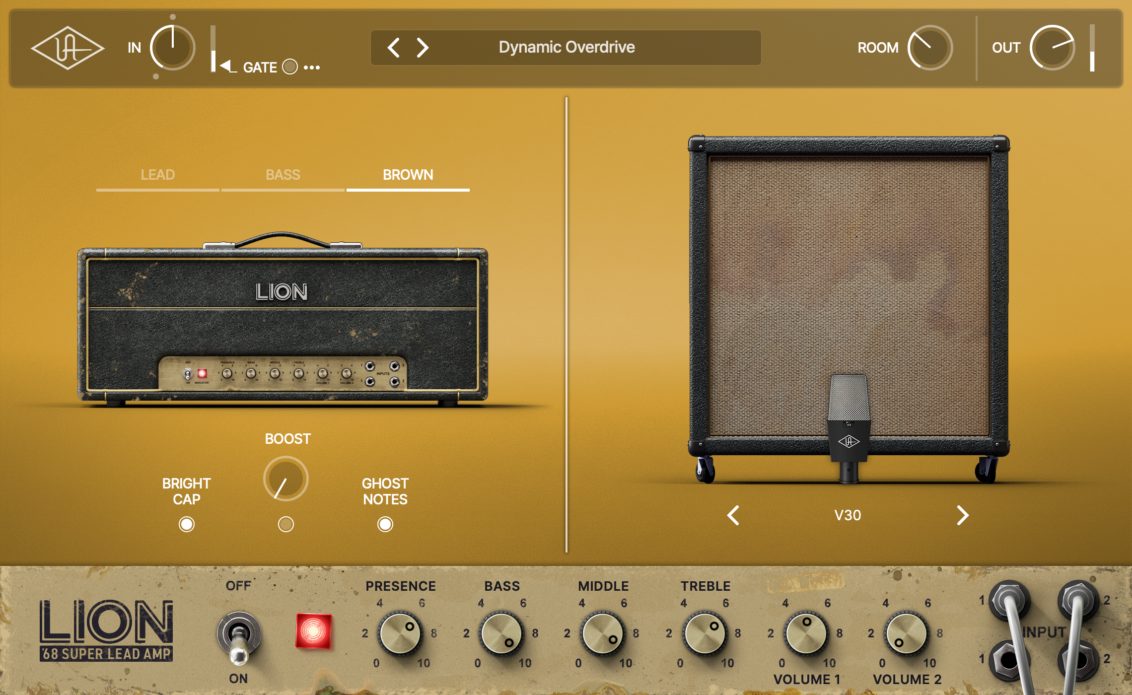 UNIVERSAL AUDIO Virtual Instruments UAD Lion '68 Super Lead Amplifier Plug-in