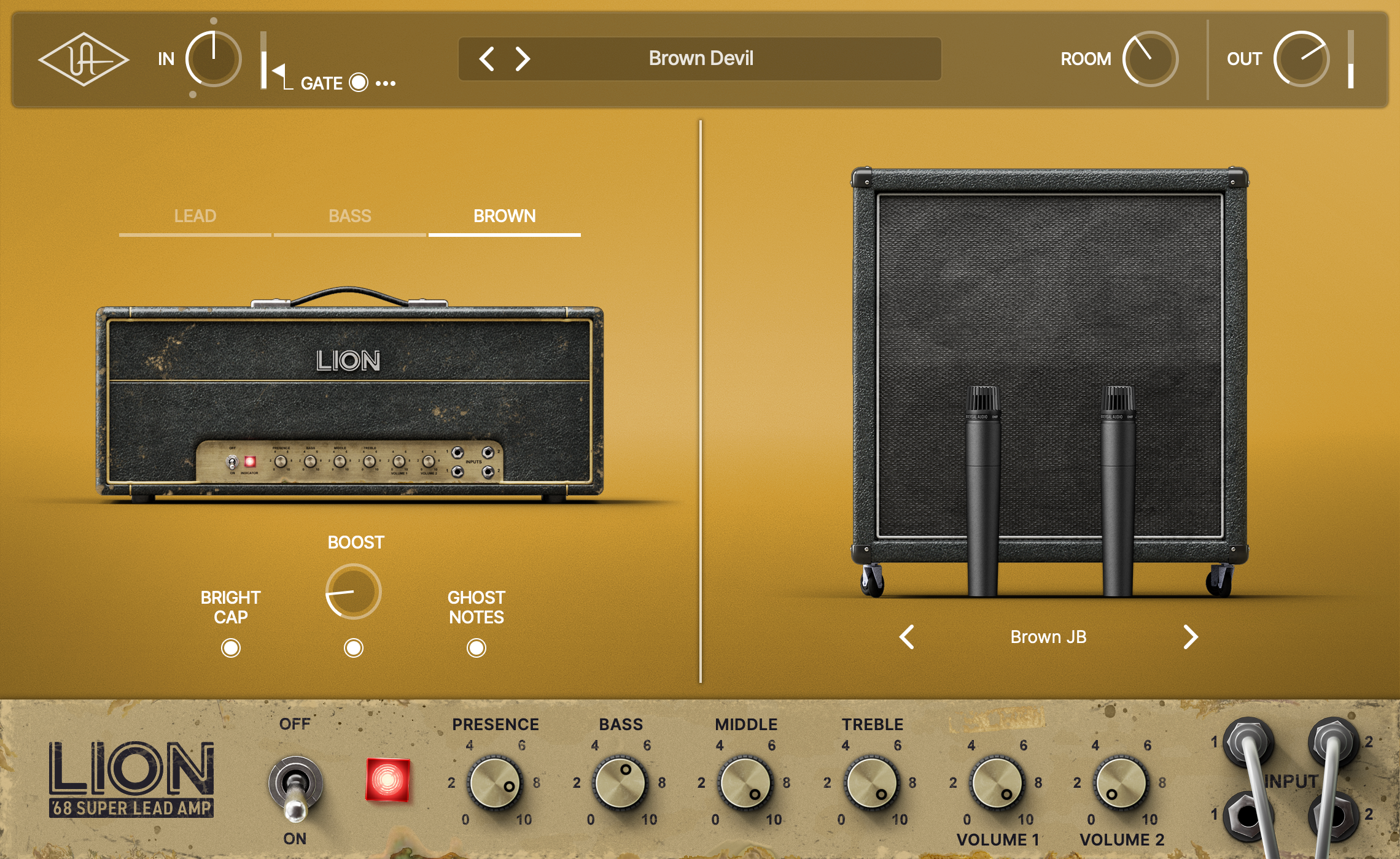 UNIVERSAL AUDIO Virtual Instruments UAD Lion '68 Super Lead Amplifier Plug-in