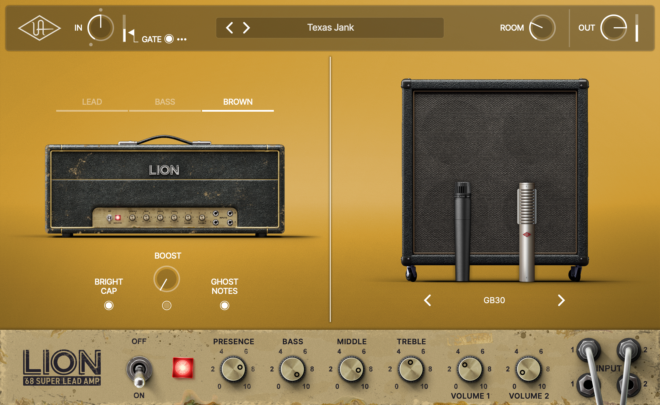 UNIVERSAL AUDIO Virtual Instruments UAD Lion '68 Super Lead Amplifier Plug-in