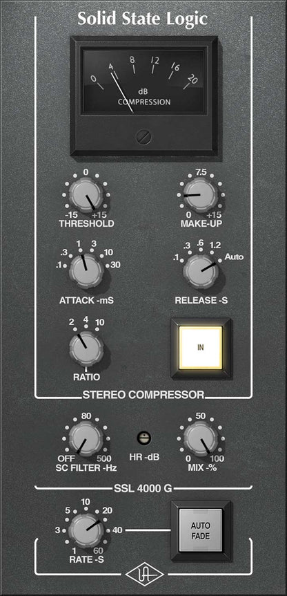 UNIVERSAL AUDIO Virtual Instruments UAD SSL 4000 G Bus Compressor Audio Plug-in