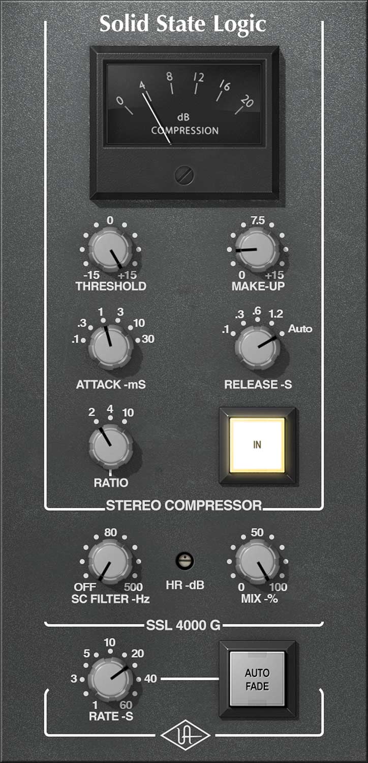 UNIVERSAL AUDIO Virtual Instruments UAD SSL 4000 G Bus Compressor Audio Plug-in