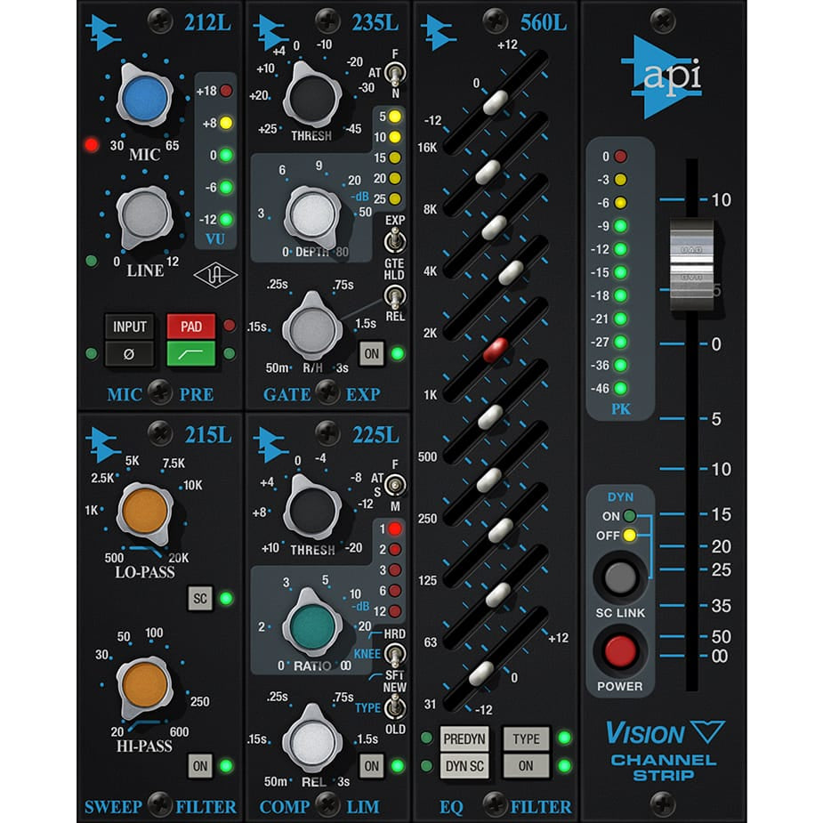 UNIVERSAL AUDIO Virtual Processors UAD API Vision Channel Strip Collection: Channel Strip Plugin Bundle