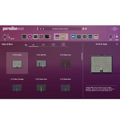 UNIVERSAL AUDIO Virtual Processors Universal Audio Paradise Guitar Studio – Professional Audio Software & Plugin