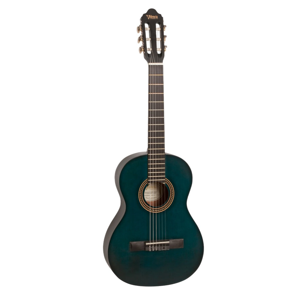 Valencia Classical Guitars Transparent Blue Valenica VC203 3/4 Sized Classical Guitar