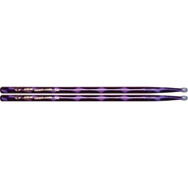 vater drumsticks vater 5a colour wrap drumsticks purple optic- nylon tip