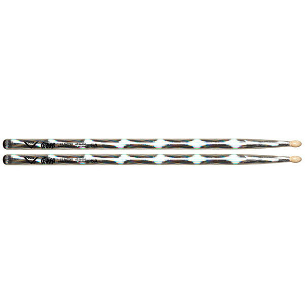 vater drumsticks vater vcs5a 5a colour wrap drumsticks silver optic - wooden tip