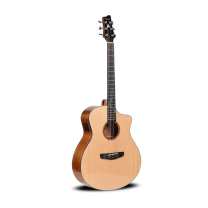 Vault Acoustic Guitars ElectroAcoustic Vault Artisan Premium Electro-Acoustic Guitar with Solid Spruce Top, Solid Mahogany Back and Sides and Fishman Pickup 