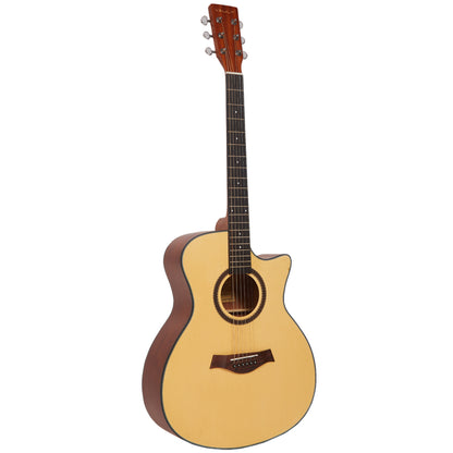 Vault Acoustic Guitars Natural Vault EA25 Grand Auditorium Shape Acoustic Guitar with Bubinga Back and Sides 